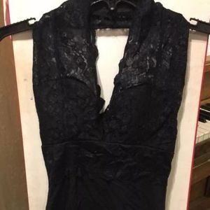 Black Lace Halter Top